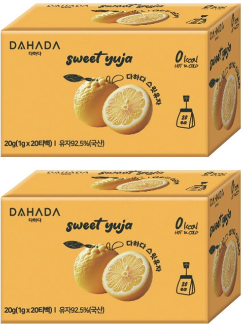 다하다 스윗 유자, 1g, 20개입, 2개