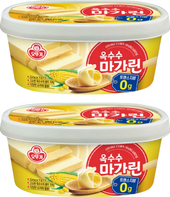 오뚜기 옥수수 마아가린, 200g, 2개