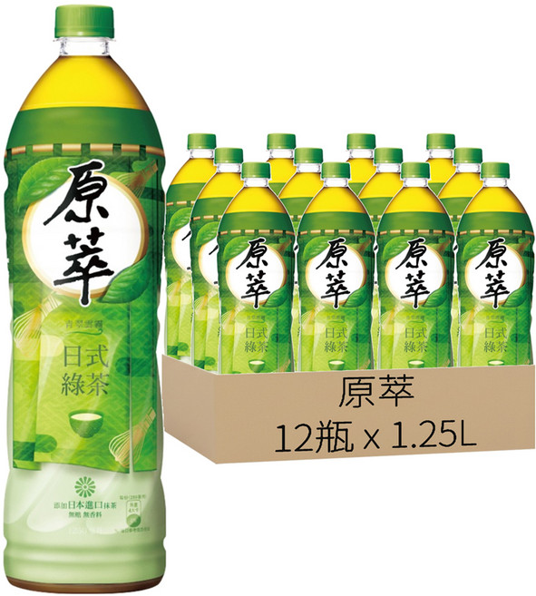 原萃 日式綠茶, 1.25L, 12瓶