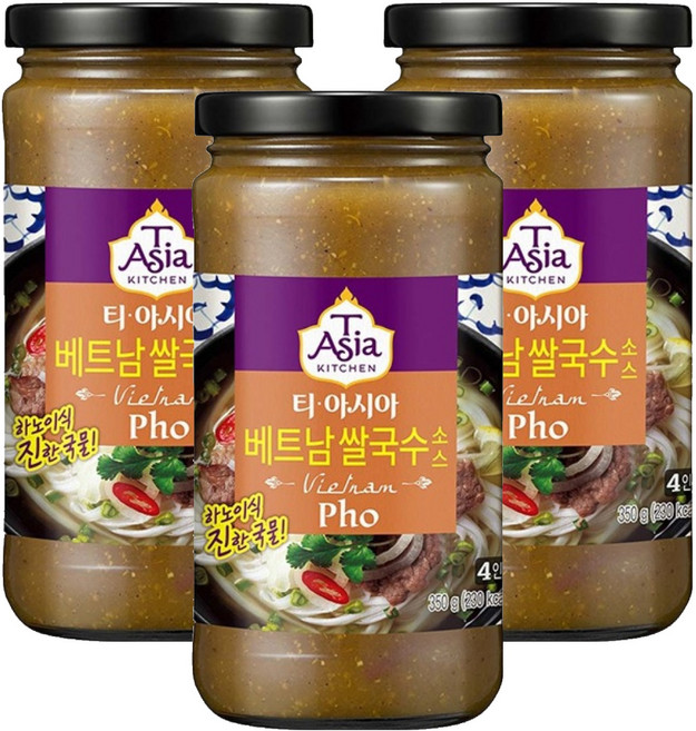 티아시아키친 베트남 쌀국수 소스, 350g, 3개
