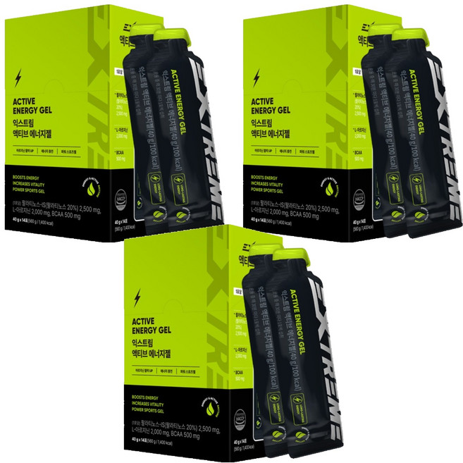 익스트림 액티브 에너지젤, 560g, 3개