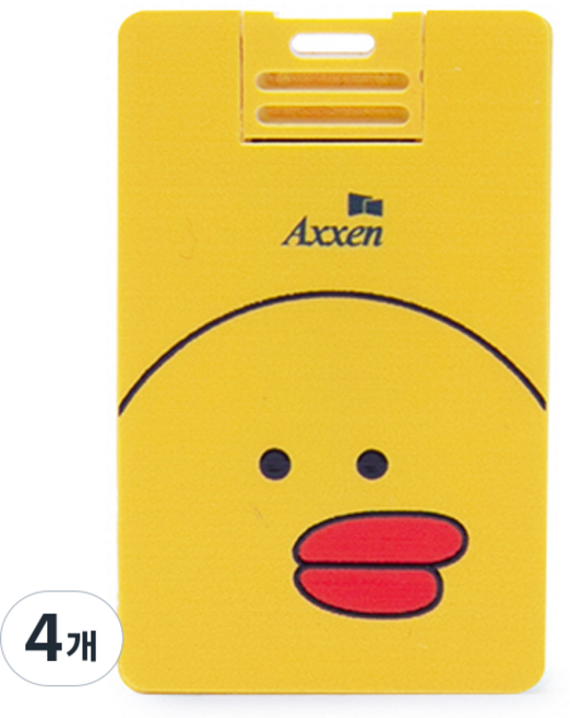 액센 뚱글이 오리 캐릭터 카드형 USB 메모리 U38, 128GB, 4개