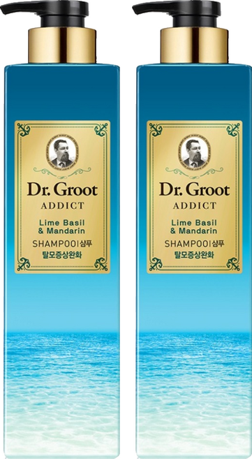 닥터그루트 애딕트 탈모증상완화 샴푸 라임바질 만다린, 680ml, 2개