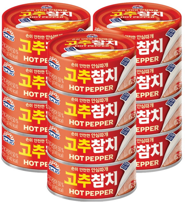 사조참치 고추참치 안심따개, 100g, 12개