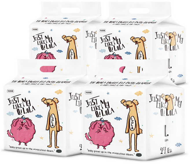 OLOLA 러버스핏 팬티기저귀 아동용, 대형(L), 96매