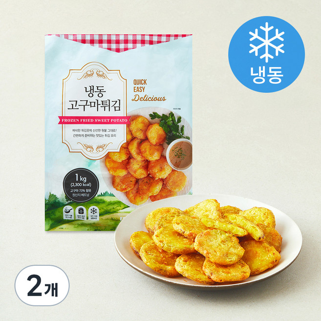 냉동 고구마튀김 (냉동), 1kg, 2개