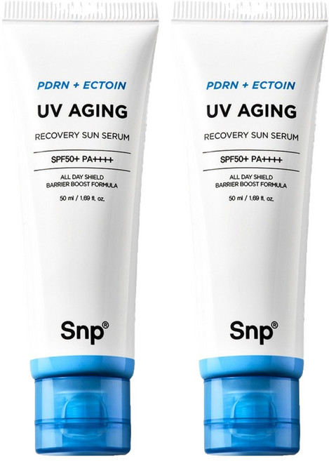에스엔피 피디알엔 엑토인 UV 에이징 리커버리 선세럼 SPF50+ PA++++, 2개, 50ml