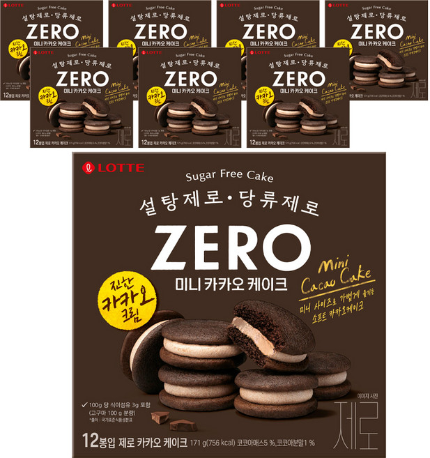LOTTE 樂天 ZERO 迷你可可派 12包入, 171g, 8盒