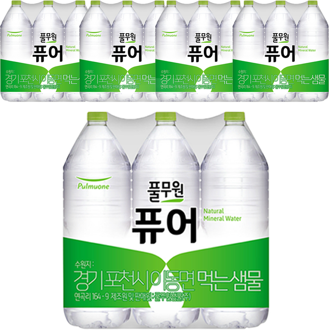 풀무원 퓨어 무라벨 생수, 2L, 30개
