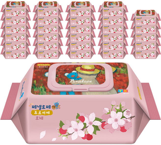 페넬로페 프르미에 로제 아기물티슈 캡형, 65g, 70개입, 40개