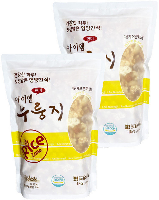 아이엠 현미 누룽지, 1kg, 2개