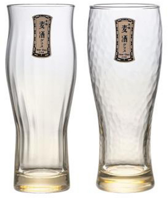 TOYO-SASAKI GLASS 東洋佐佐木 琥珀啤酒對杯組 日本製造, 1組
