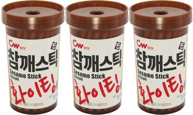 청우식품 참깨스틱 진, 85g, 3개