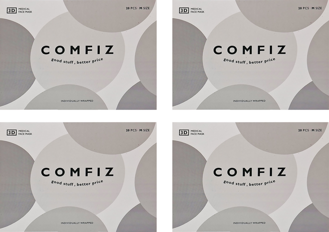 COMFIZ 康菲 成人立體醫療口罩 單片包裝 M, 低調白, 20片, 4盒