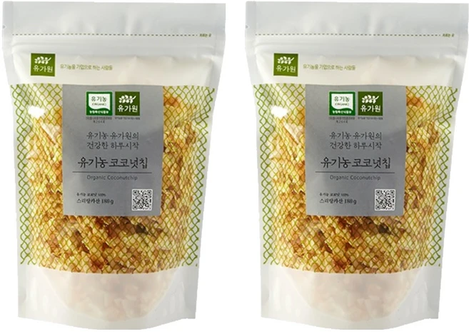유가원 유기농 코코넛칩, 180g, 2개 - 쿠팡