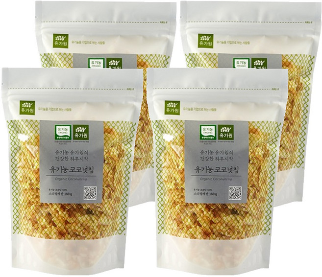 유가원 유기농 코코넛칩, 180g, 4개
