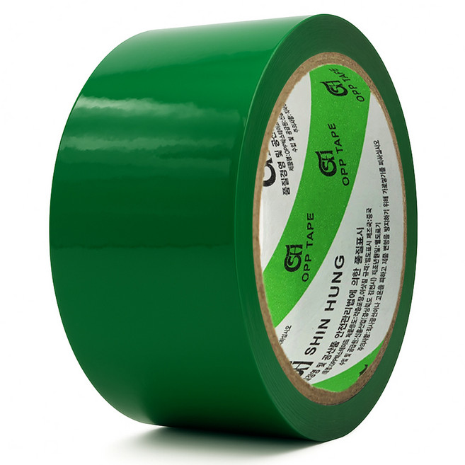 신흥테이프 칼라 박스테이프 GREEN 50m, 1개