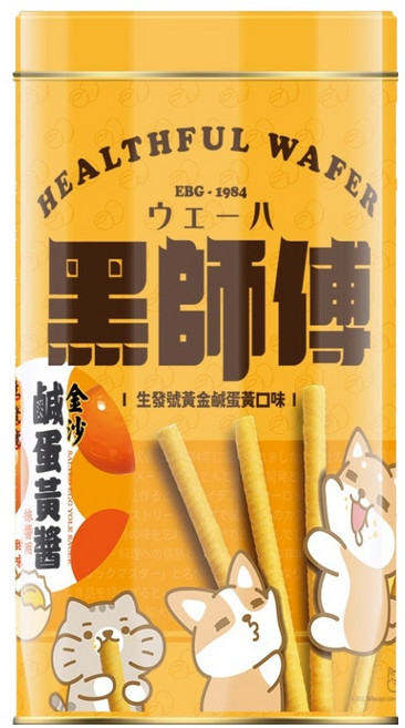 Healthful 黑師傅 捲心酥 生發號黃金鹹蛋黃口味, 400g, 1罐