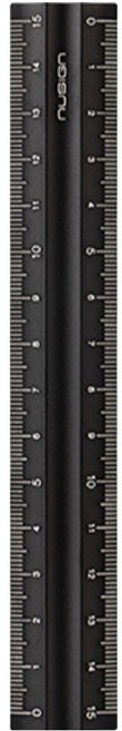 델리 누사인 알루미늄 직자 휴대용 양면 눈금자 15cm, 블랙, 1개