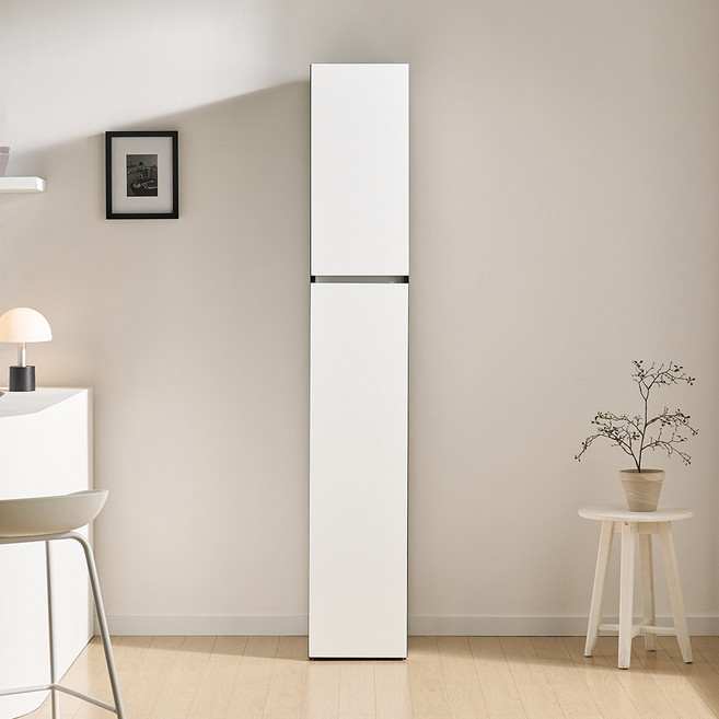 서울소호 오브 LPM 선반 주방 틈새장 방문설치 300 x 400 x 1810 mm, 화이트블랙