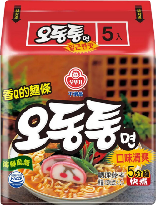 OTOKI 不倒翁 烏龍拉麵 海鮮風味 120g, 5包