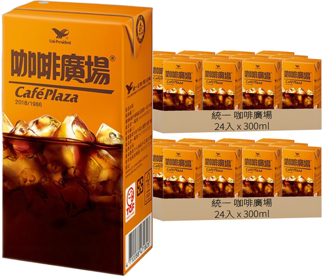 統一 咖啡廣場 經典焦糖風味咖啡, 300ml, 48入