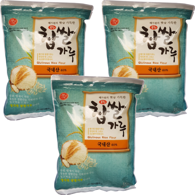 Haetsalnarae 海佳園 混合糯米粉 60%, 1kg, 3個
