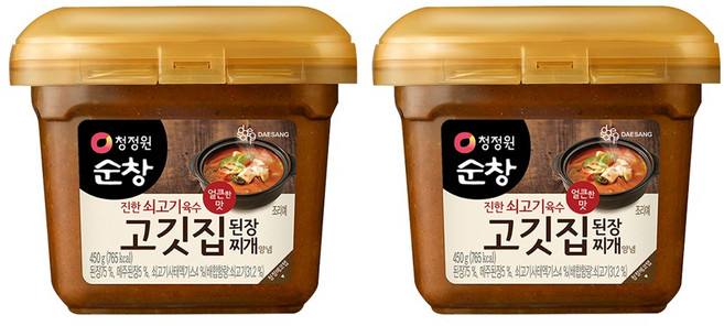 청정원순창 고깃집 된장찌개 양념, 450g, 2개