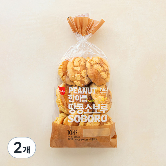 삼립 한아름 땅콩 소보루, 36g, 10개입, 2개