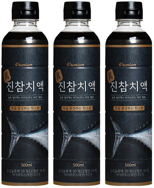 프리미엄 진참치액, 500ml, 3개