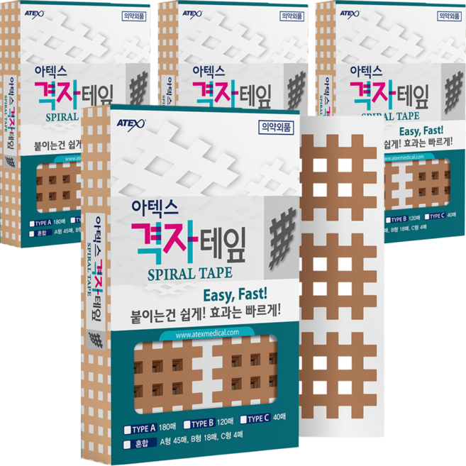 아텍스 스포츠 근육 격자테이프 B타입 28 x 31 mm, 4개