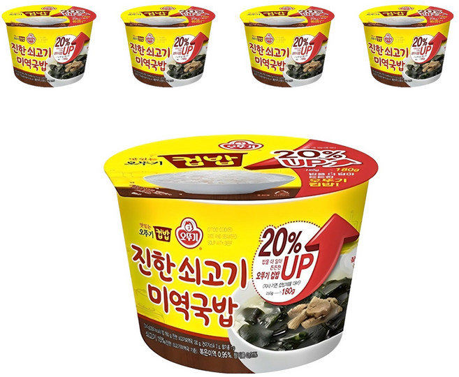 오뚜기 진한 쇠고기 미역국밥 컵밥, 314g, 5개