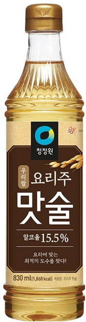 청정원 우리쌀 요리주 맛술, 830ml, 1개