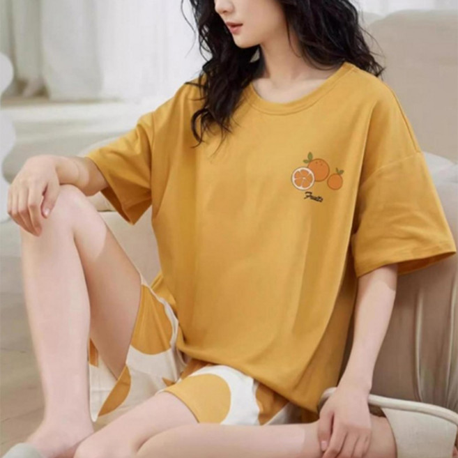 PEONIST 女性涼感寬鬆休閒胸墊睡衣套裝