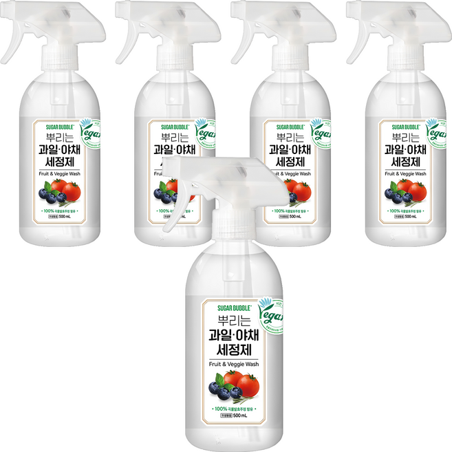 슈가버블 뿌리는 과일 야채 세정제, 500ml, 5개