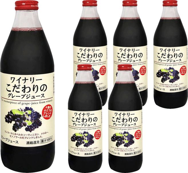 ALPS WINE 阿爾卑斯 紅葡萄果汁, 1L, 6瓶