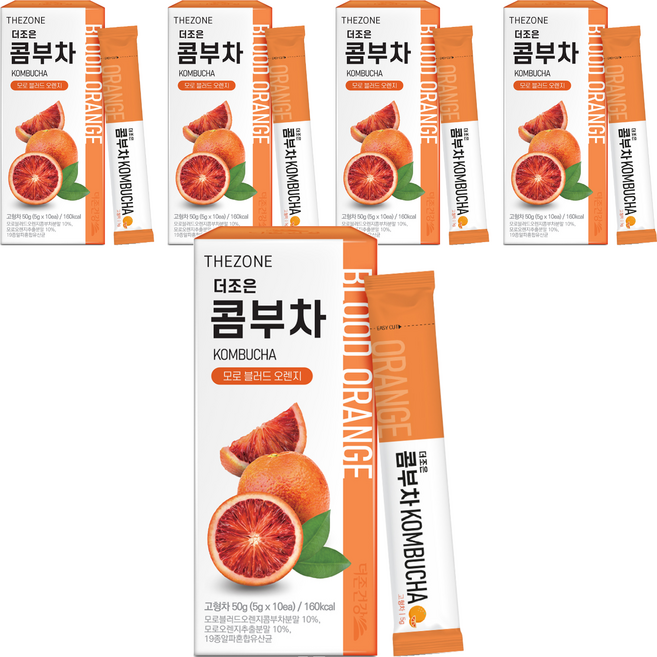 Better Health 康普茶沖泡飲 摩洛血橙口味, 10條, 5盒, 5g