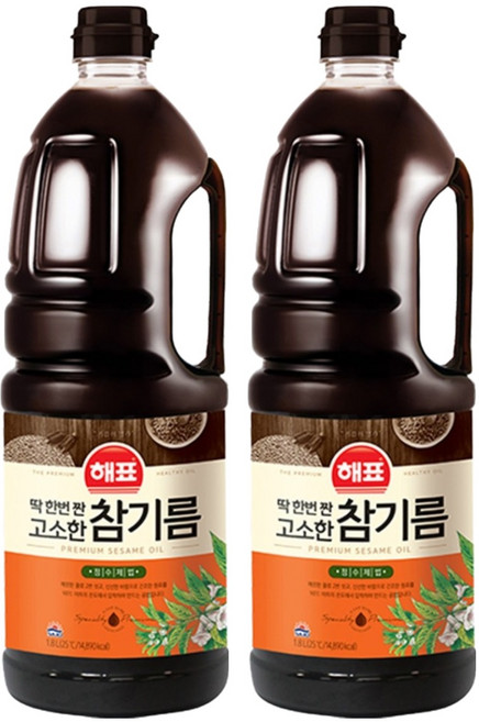 해표 고소한 참기름, 1.8L, 2개