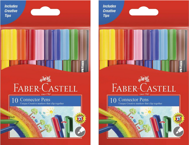 FABER-CASTELL 輝柏 11-150-A 彩色連接筆, 10色, 2盒