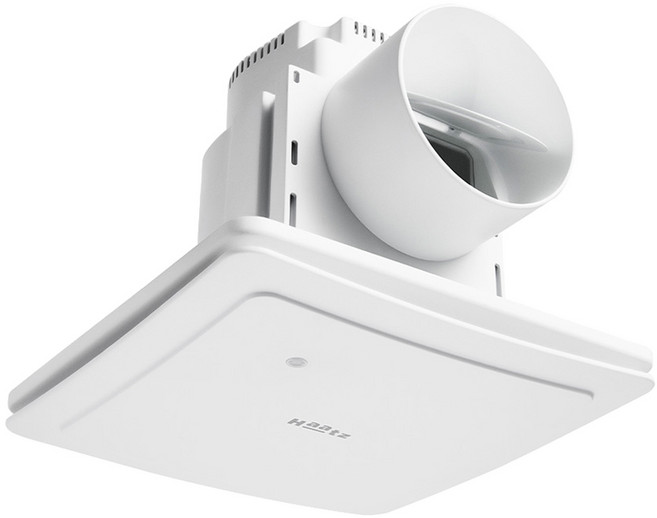 Haatz 욕실 화장실 전동댐퍼 일체형 환풍기 허리케인 스퀘어타입 HBF-H501MD, 화이트