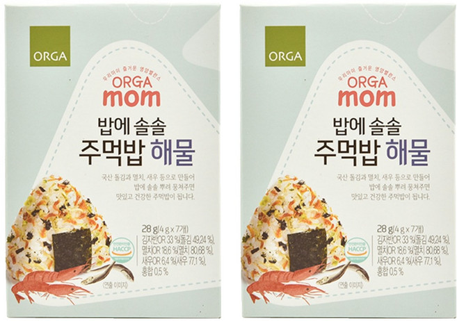 올가홀푸드 밥에 솔솔 주먹밥 4g, 해물, 28g, 2개