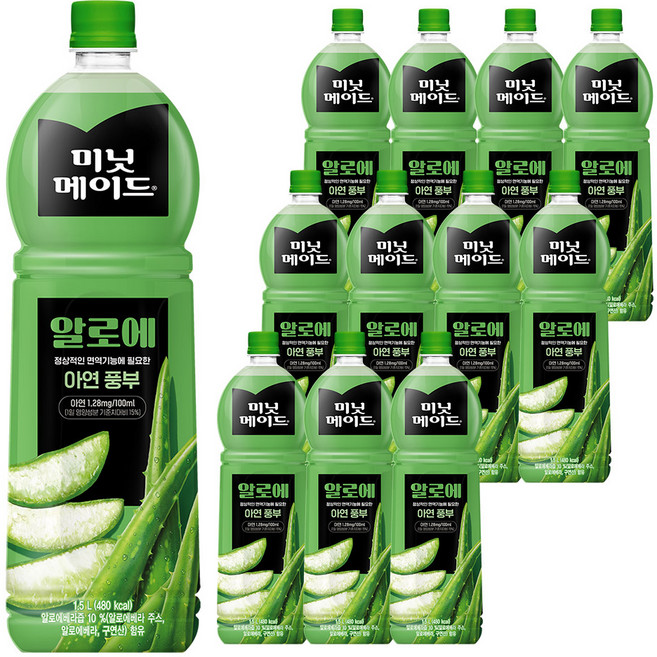 미닛메이드 알로에 주스, 1.5L, 12개