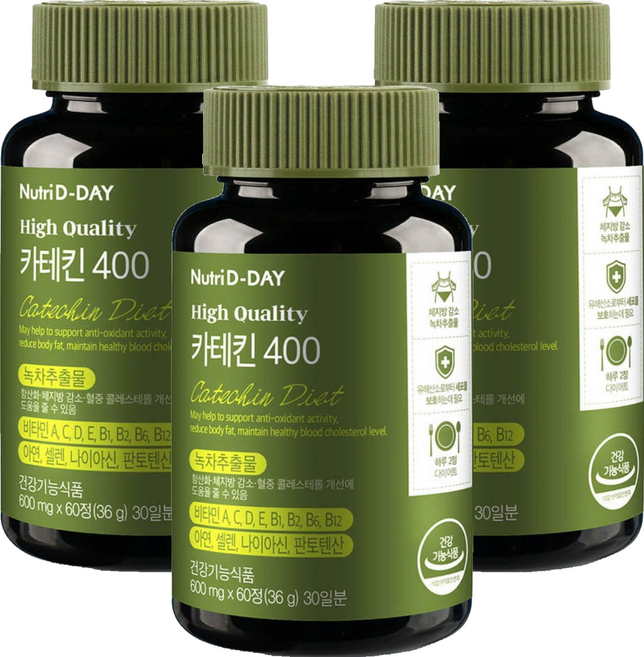 Nutri D-DAY 兒茶素錠, 60顆, 36g, 3罐