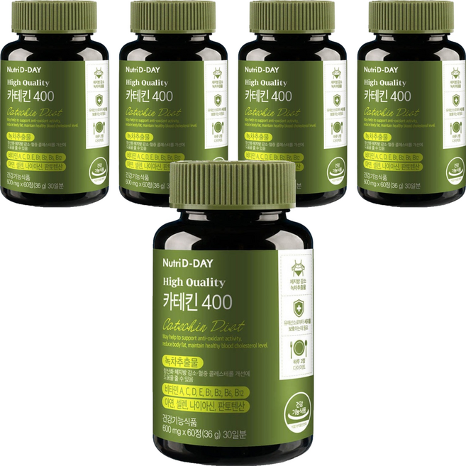 뉴트리디데이 녹차 카테킨 400, 60정, 5개