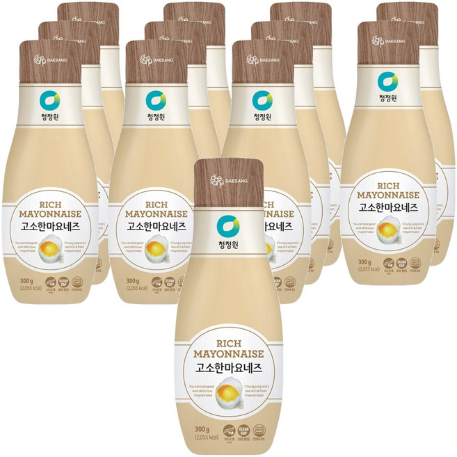 청정원 고소한 마요네즈, 300g, 12개