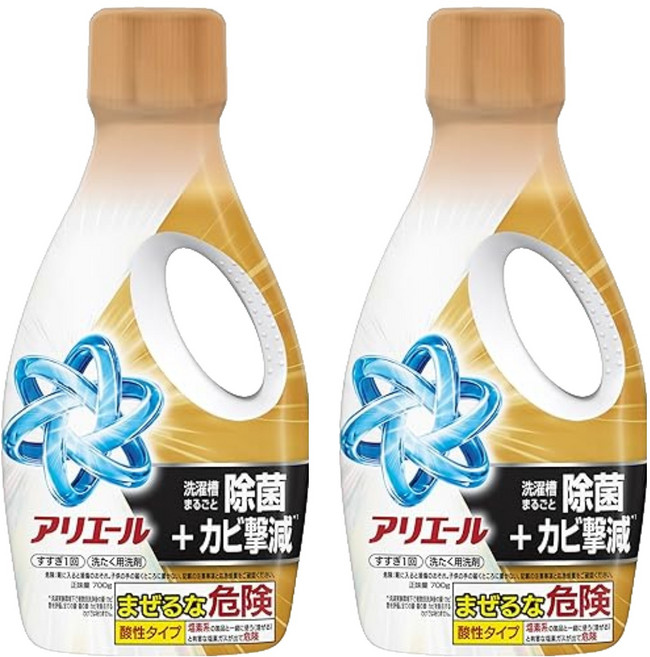 ARIEL 日本原裝進口 超濃縮抗菌抗臭洗衣精 全效抗菌 金色, 700g, 2瓶