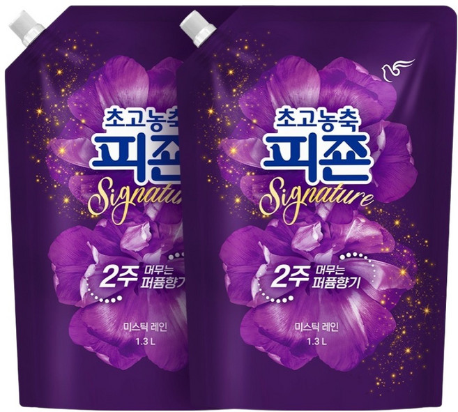 피죤 초고농축 시그니쳐 섬유유연제 미스틱레인 리필, 1.3L, 1개입, 2개