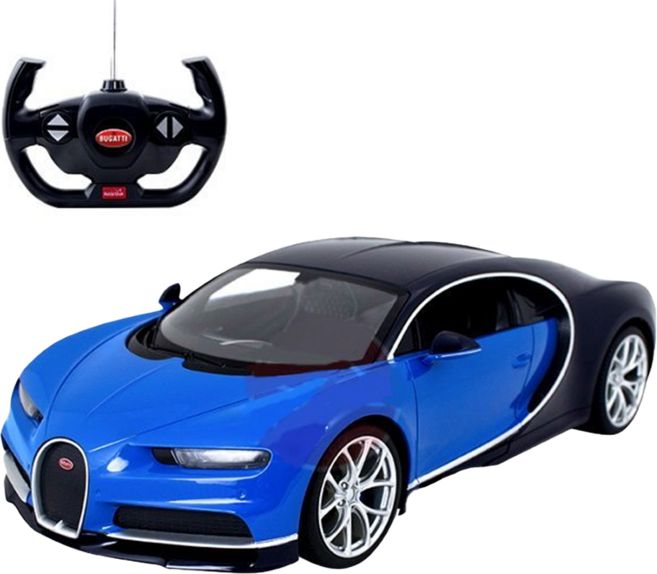 RASTAR 星輝 布加迪 Chiron 遙控車 1:14, 1個, 藍色 + 黑色