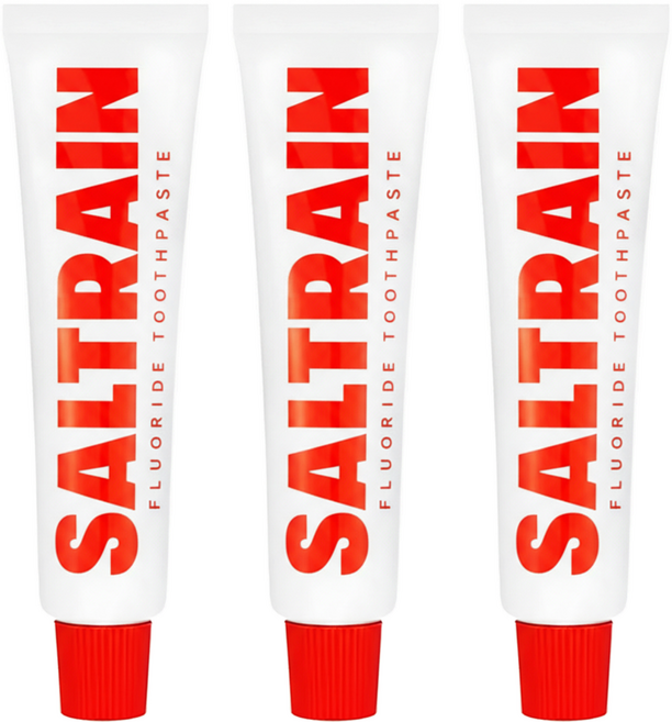 SALTRAIN 低氟淨護灰鹽牙膏, 100g, 3條