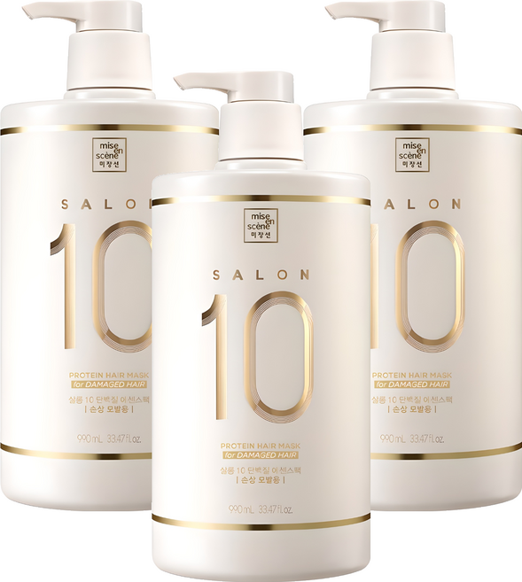 mise en scene 魅尚萱 Salon 10 蛋白質精華髮膜 受損髮質適用, 990ml, 3個